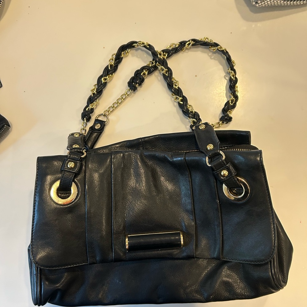 MODALU Black Leather Shoulder Bag